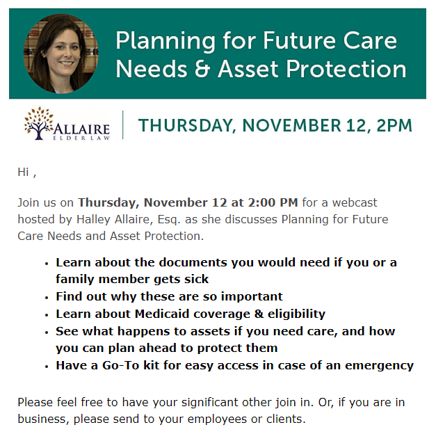 Planning for Future Care Needs & Asset Protection